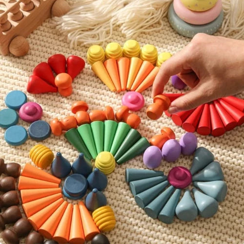 Wooden Montessori Rainbow Blocks