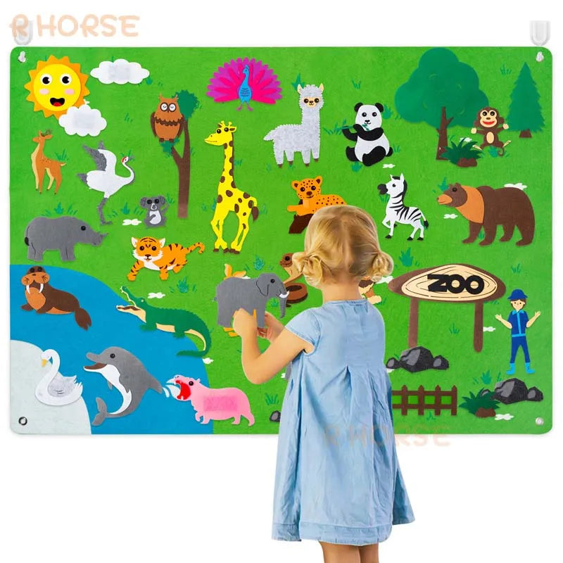 Montessori Felt Story Board Sets. Ocean, Farm ,Insect & Animals