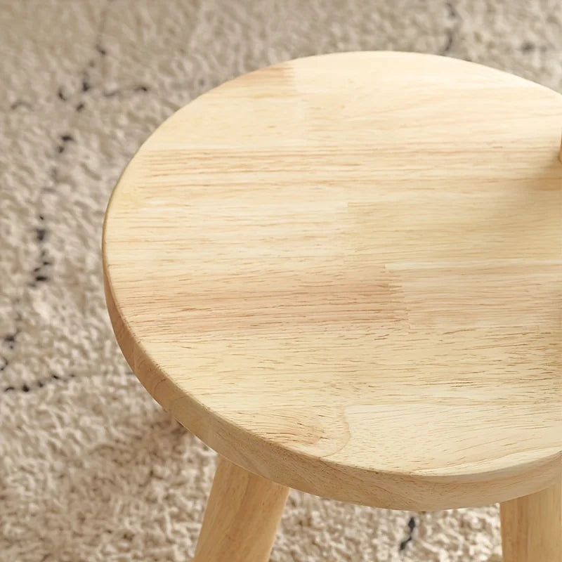 Cute Rabbit Ears Solid Wood Small Stool,