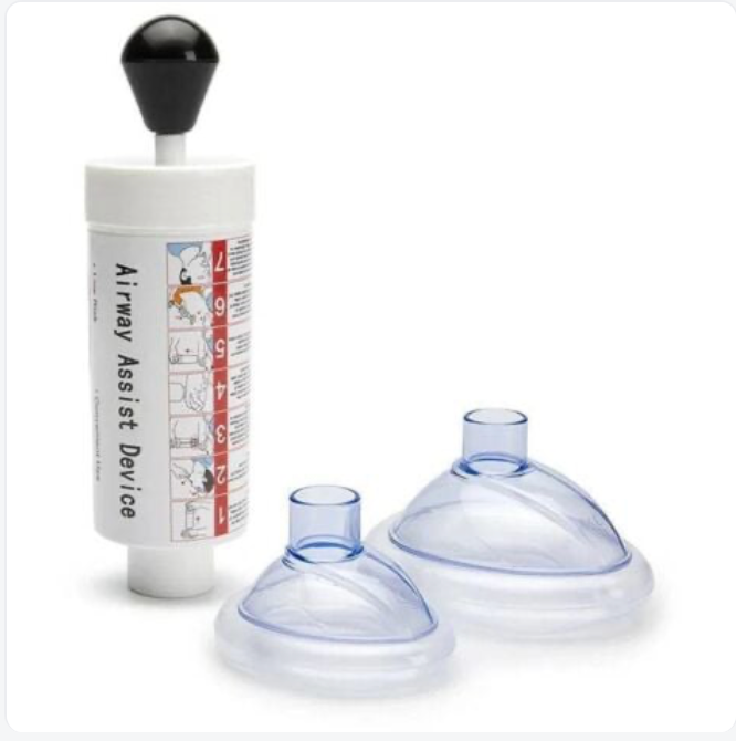 Choking Rescue Device, Portable Airway Suction Device, Professional Choking First Aid Device, with Storage Bag, Black