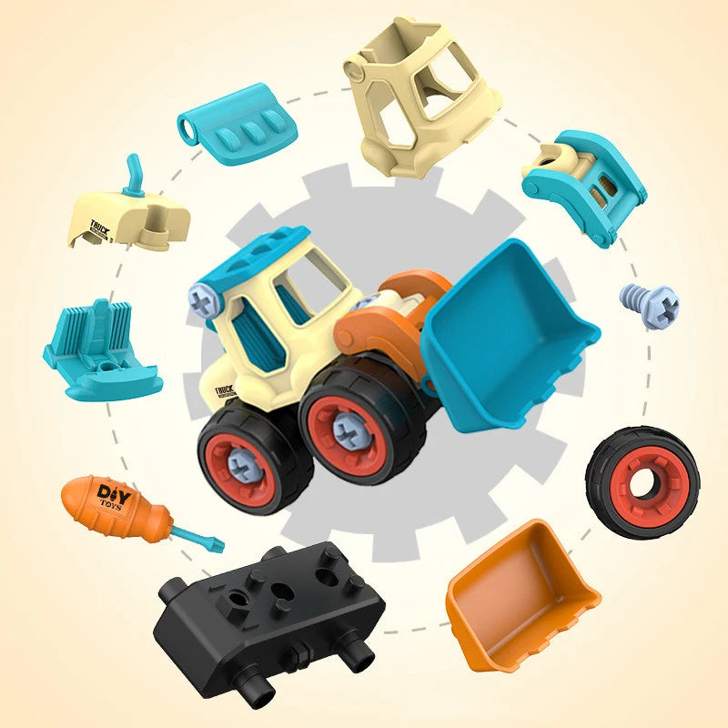 Montessori Nut Disassembly Truck and Excavator Bulldozer