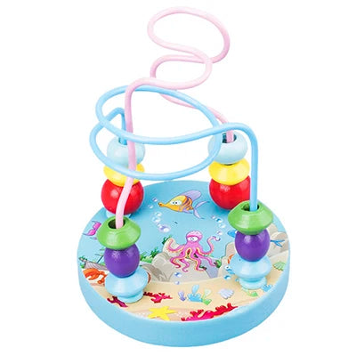Mini Montessori Wooden Wire Maze Roller Coaster Toddler Early Educational Puzzles Toy for Children infant