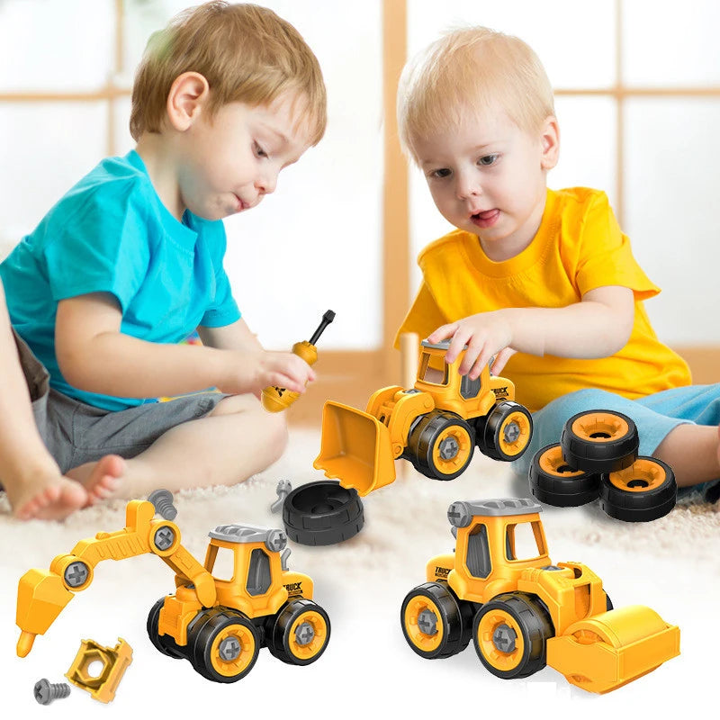 Montessori Nut Disassembly Truck and Excavator Bulldozer