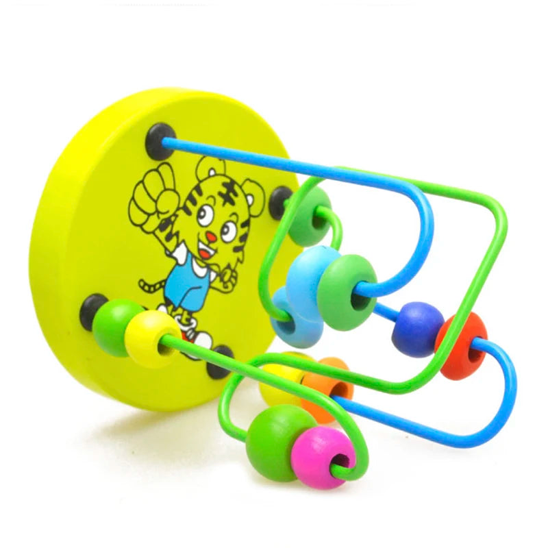 Mini Montessori Wooden Wire Maze Roller Coaster Toddler Early Educational Puzzles Toy for Children infant