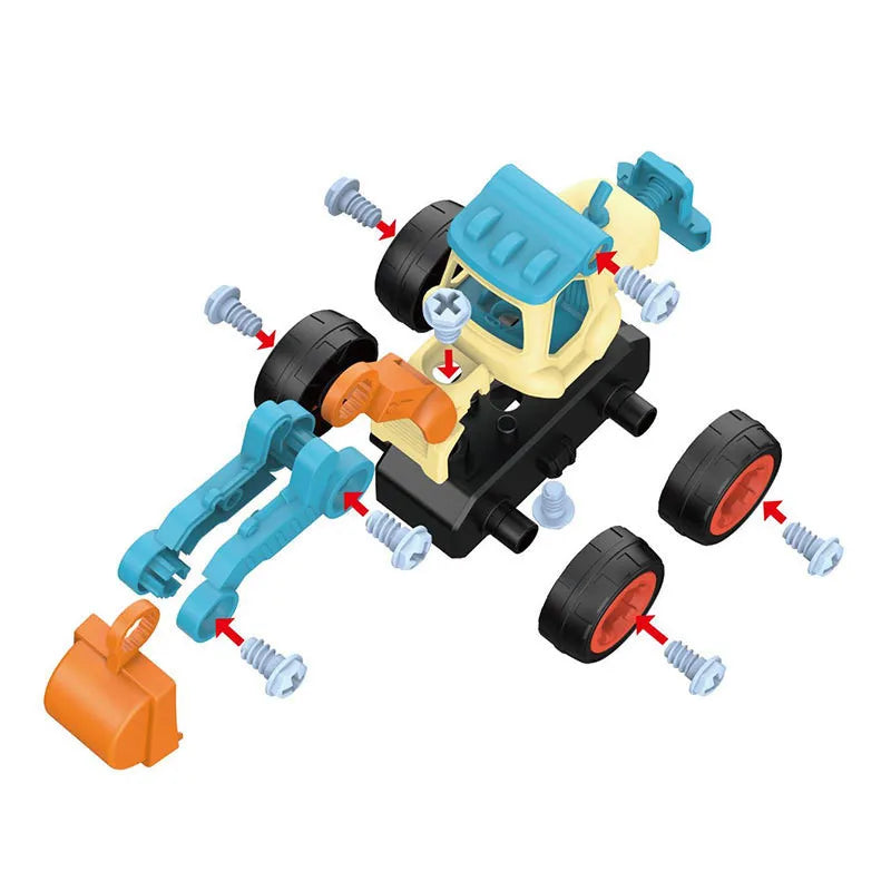 Montessori Nut Disassembly Truck and Excavator Bulldozer