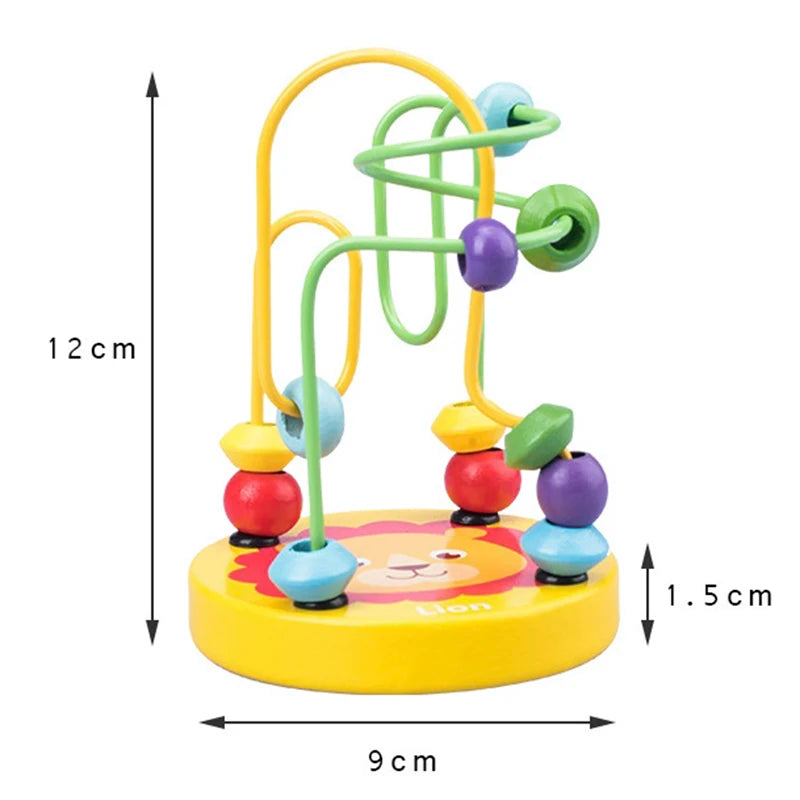Mini Montessori Wooden Wire Maze Roller Coaster Toddler Early Educational Puzzles Toy for Children infant
