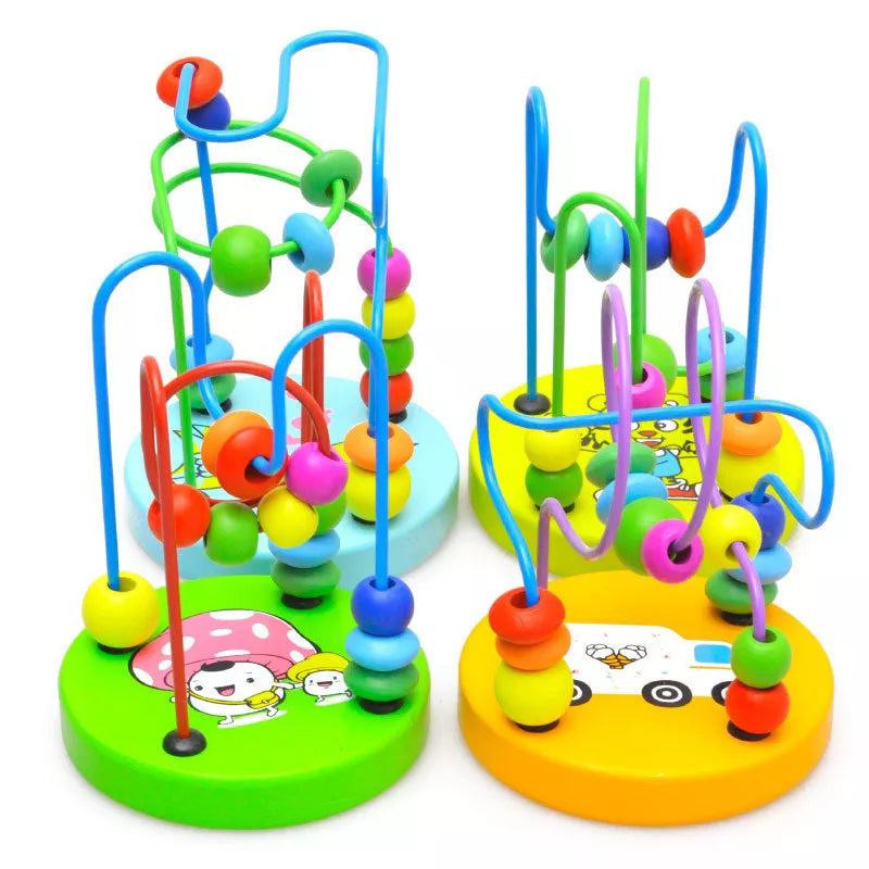 Mini Montessori Wooden Wire Maze Roller Coaster Toddler Early Educational Puzzles Toy for Children infant