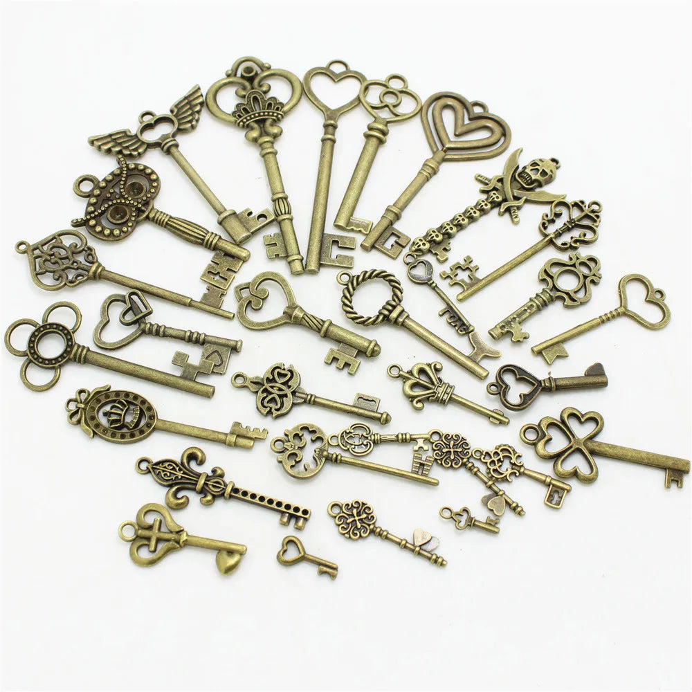 20-45 pattern Mixed 30pcs Assorted key Charms - Loose Parts