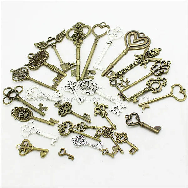20-45 pattern Mixed 30pcs Assorted key Charms - Loose Parts