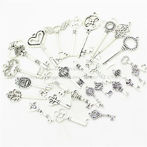 20-45 pattern Mixed 30pcs Assorted key Charms - Loose Parts