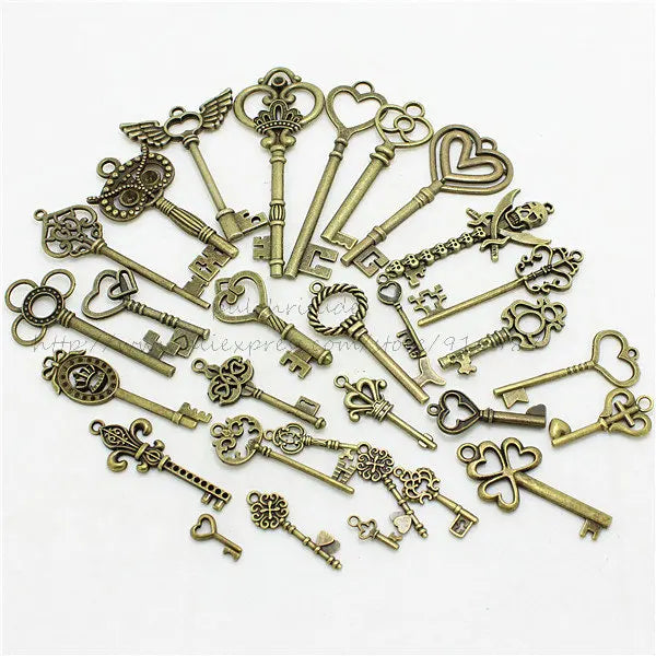 20-45 pattern Mixed 30pcs Assorted key Charms - Loose Parts