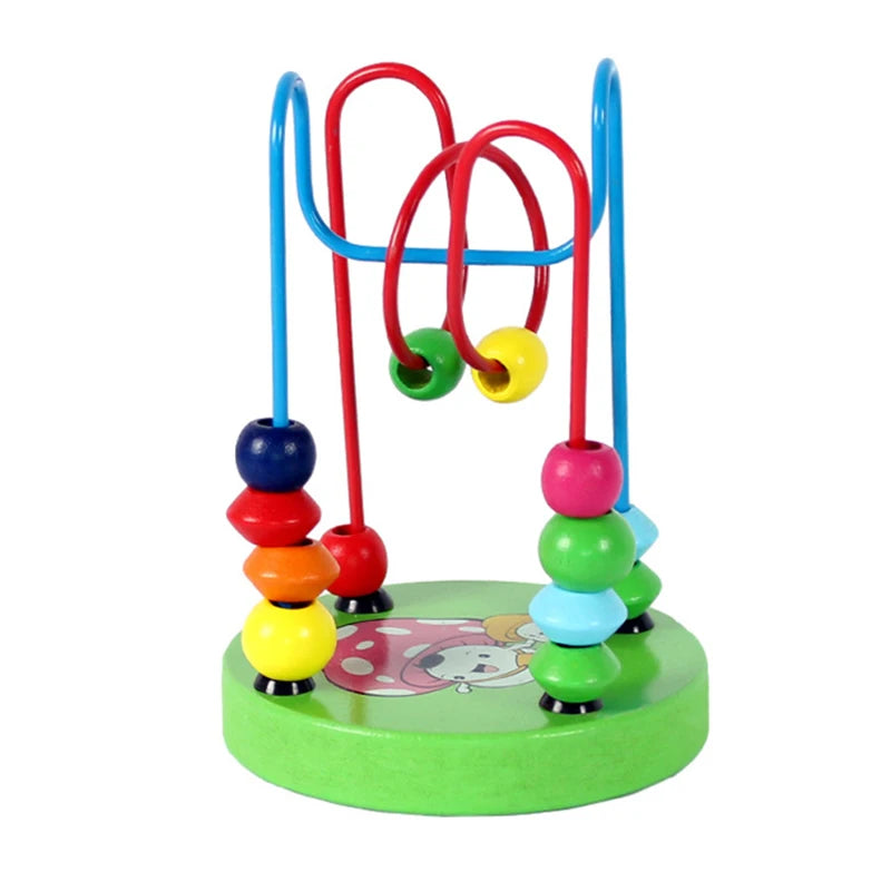 Mini Montessori Wooden Wire Maze Roller Coaster Toddler Early Educational Puzzles Toy for Children infant