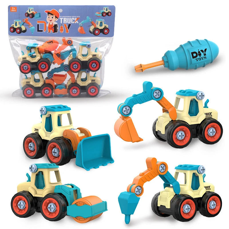 Montessori Nut Disassembly Truck and Excavator Bulldozer