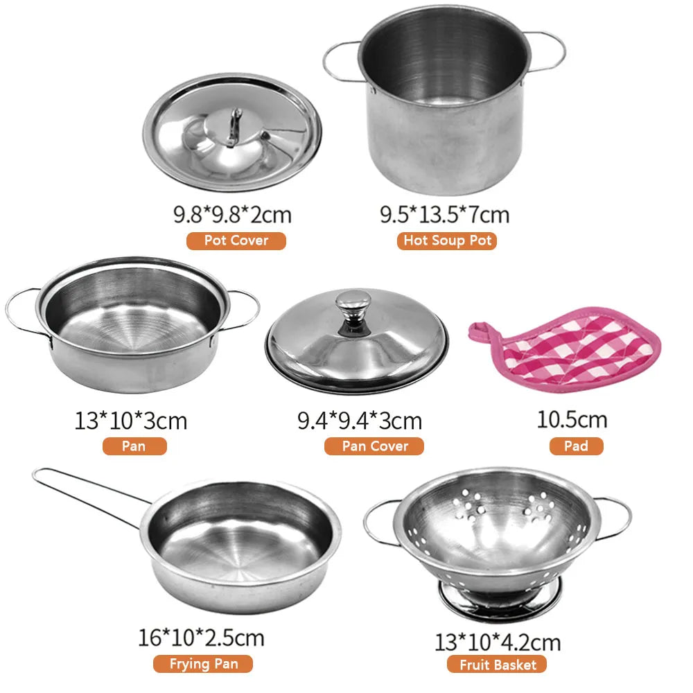 12 PCS Kitchen Set Pretend Play Simulated Kitchen Toy Children Role Playset Cooking Set Educational Gift for Kids Girls Boy