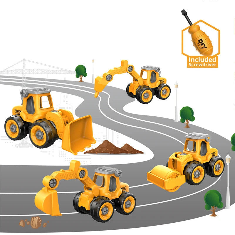 Montessori Nut Disassembly Truck and Excavator Bulldozer