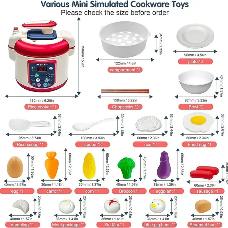 Pretend Play Pot Utensils Set Toys Dishwasher with Induction Cooker Rice Bowls Chopsticks Kitchen Toy Gifts for Kids