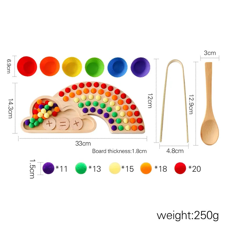 Wooden Montessori Baby Color Sorting Sensory Toy