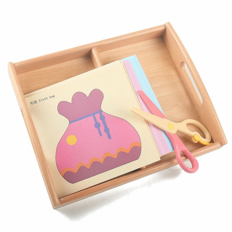 Montessori Wooden Tray, Furniture Educational Material