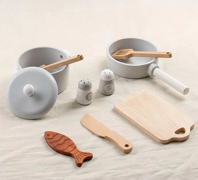 Natural Wood Fruits And Vegetables Cook Play House Simulation Color Toy Preschool Toy Kitchenware Cognitive Wooden Toy Kids Gift