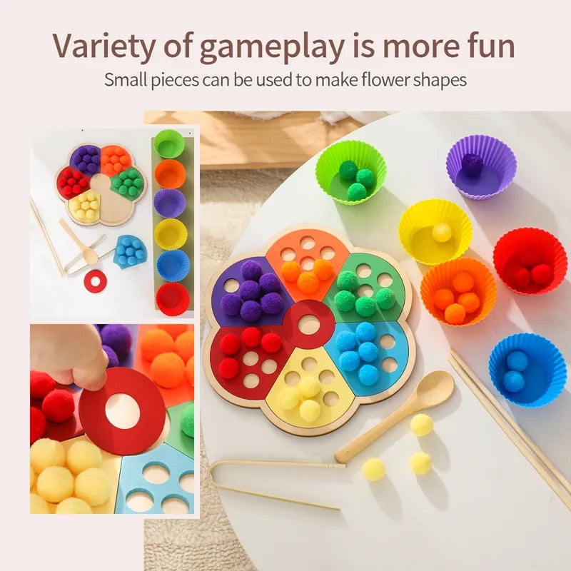 Wooden Montessori Baby Color Sorting Sensory Toy