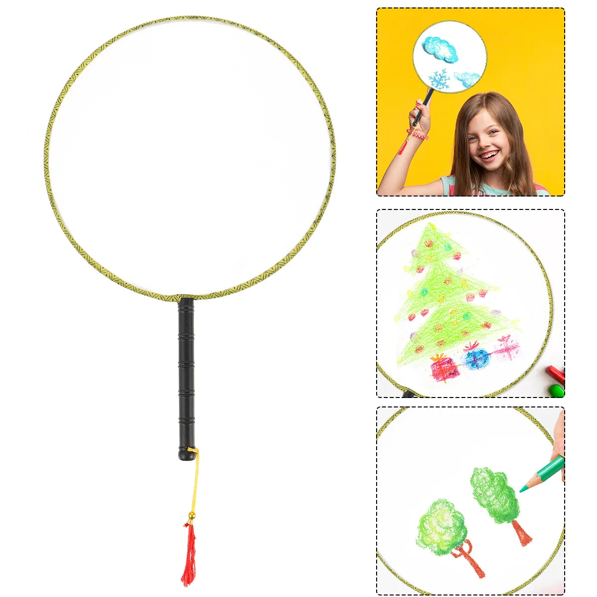 5pc Fan Hand Painting Fun for Chinese New Year