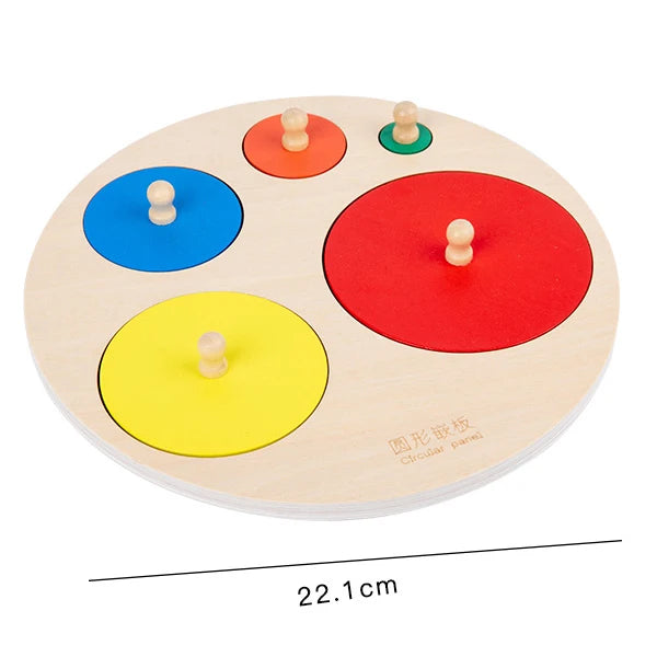 Montessori Multiple First Shape Puzzle, Wooden Geometric Colour Sorter