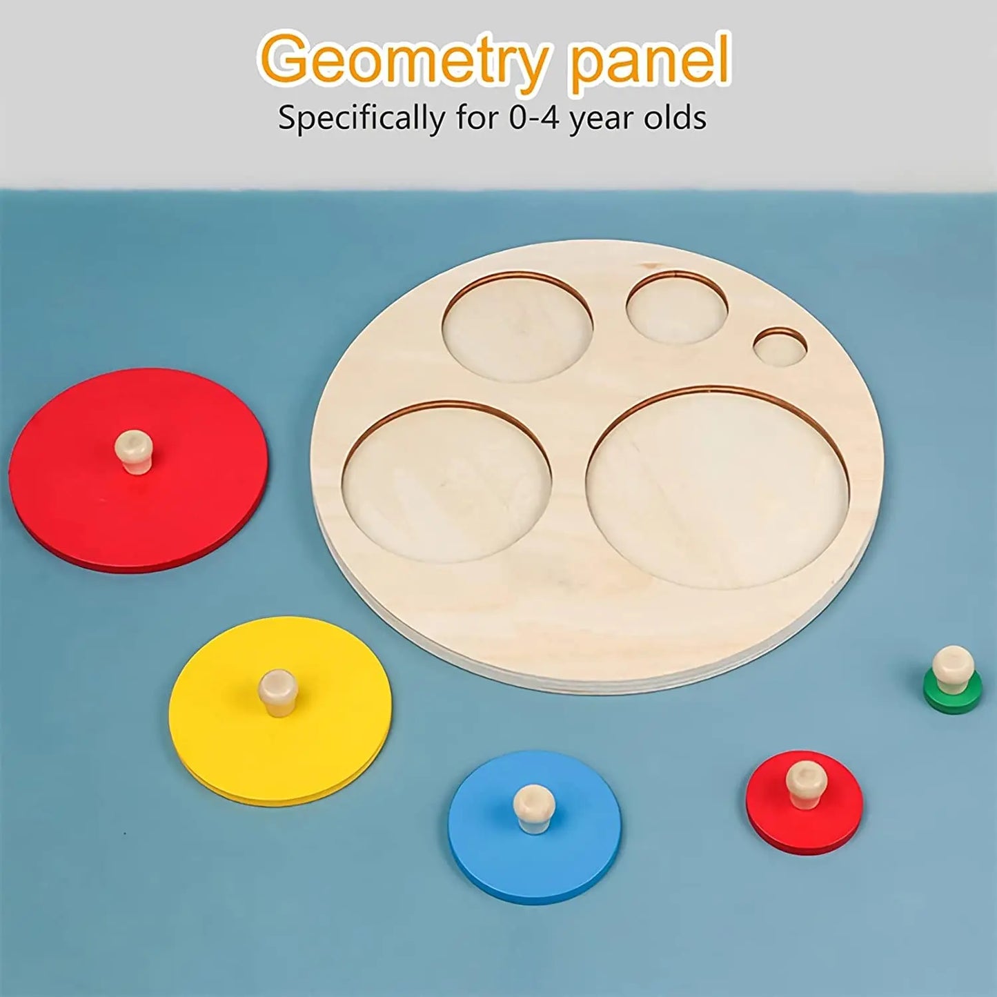 Montessori Multiple First Shape Puzzle, Wooden Geometric Colour Sorter