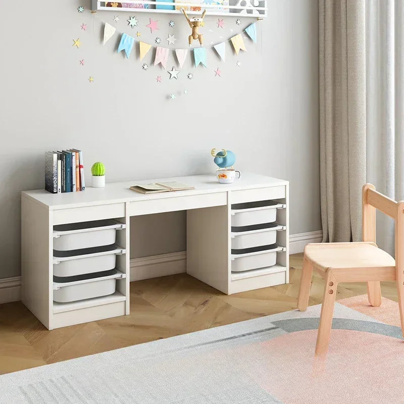 Toy Storage Drawer Organizer for Kids Children Furniture Study Table with Wooden Box Kids Table Storage and Organization