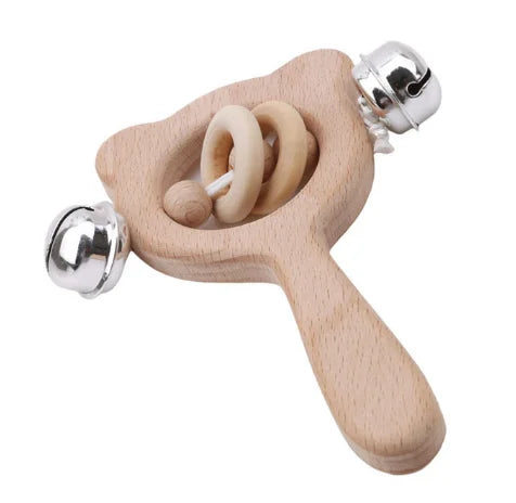 1pc Wooden Montessori Hand bell, Mobile Musical Rattle,