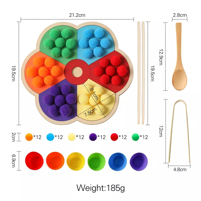 Wooden Montessori Baby Color Sorting Sensory Toy