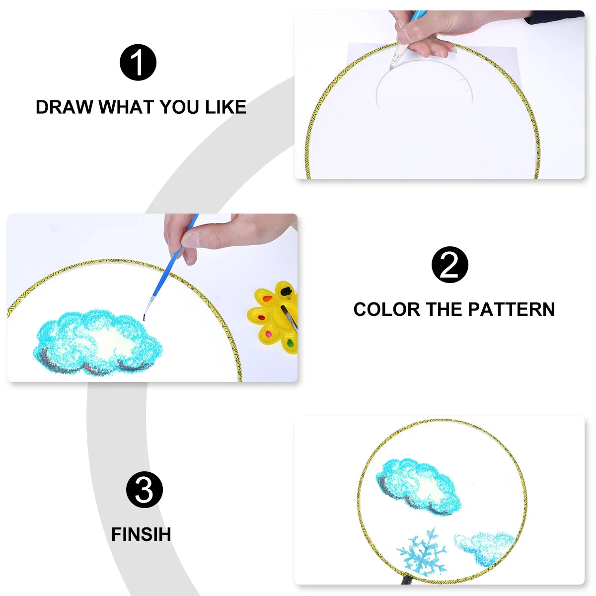 5pc Fan Hand Painting Fun for Chinese New Year