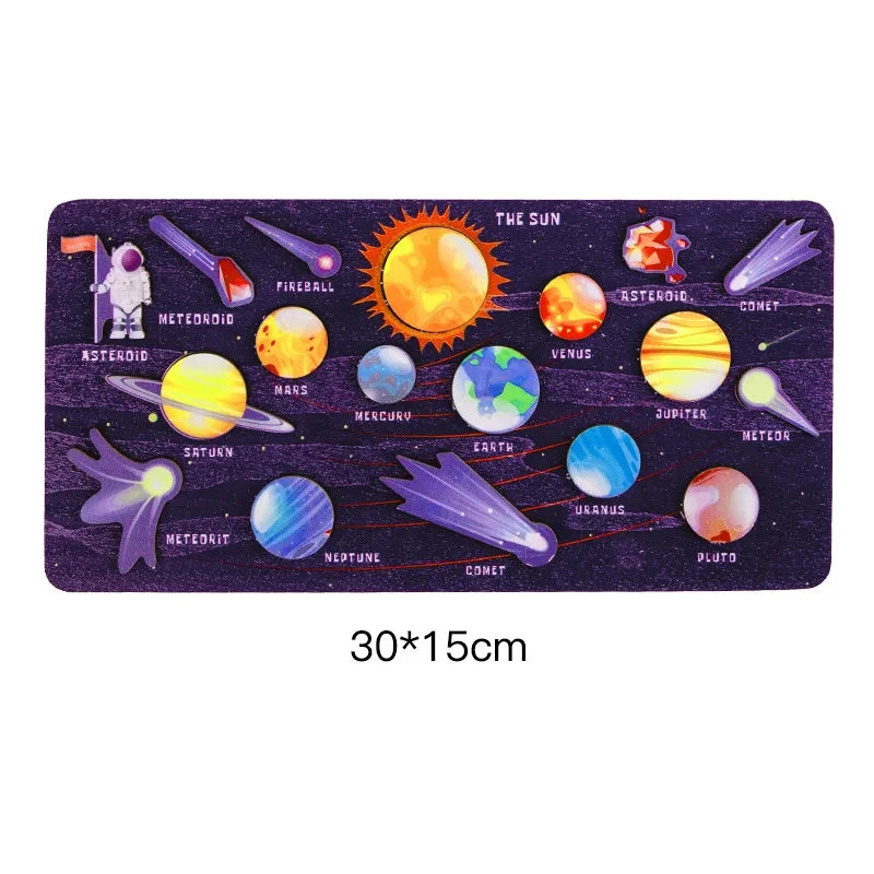 Montessori Wooden Space Planet Puzzles