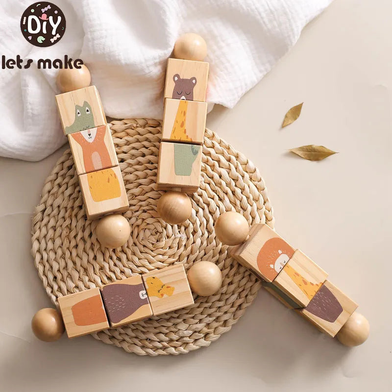 1pc Wooden Montessori Hand bell, Mobile Musical Rattle,