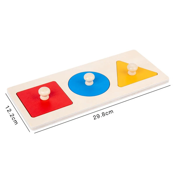 Montessori Multiple First Shape Puzzle, Wooden Geometric Colour Sorter