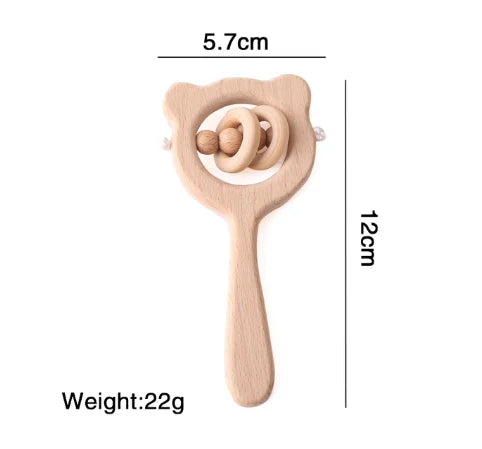 1pc Wooden Montessori Hand bell, Mobile Musical Rattle,