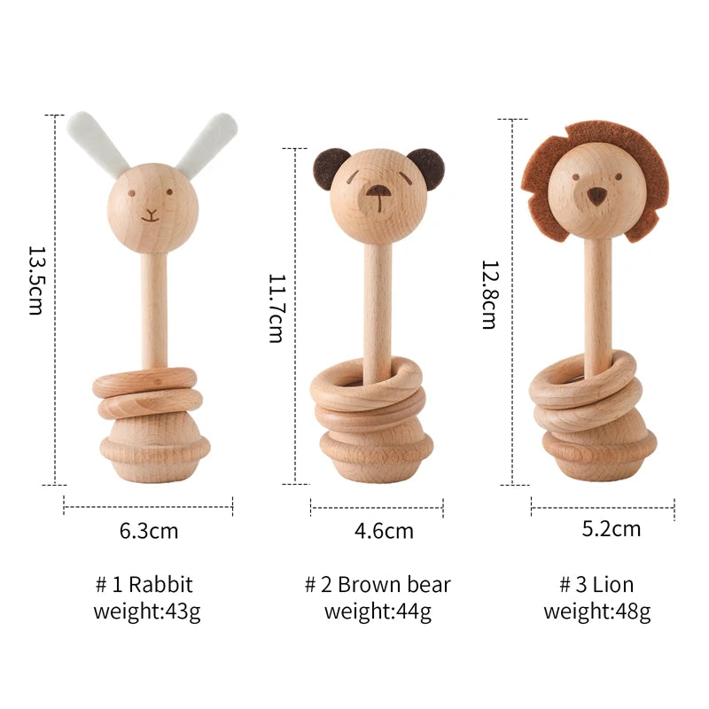 Baby Wooden Montessori Rattle Puzzle