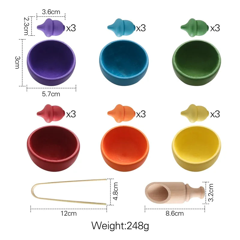 Wooden Montessori Baby Color Sorting Sensory Toy