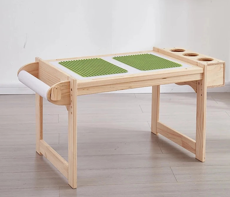 Children's Game Table, Multifunctional Solid Wood Table,