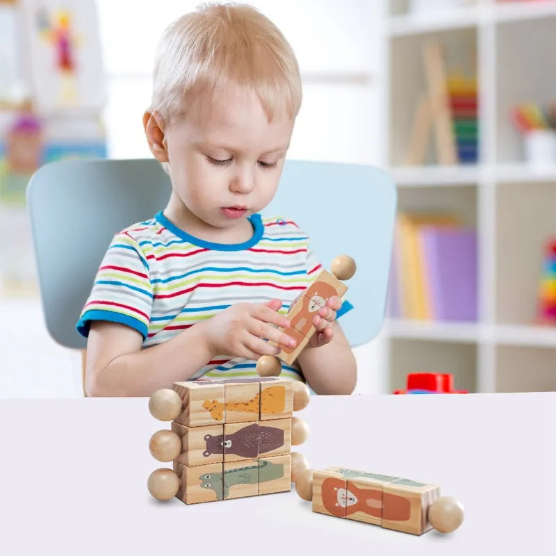 1pc Wooden Montessori Hand bell, Mobile Musical Rattle,
