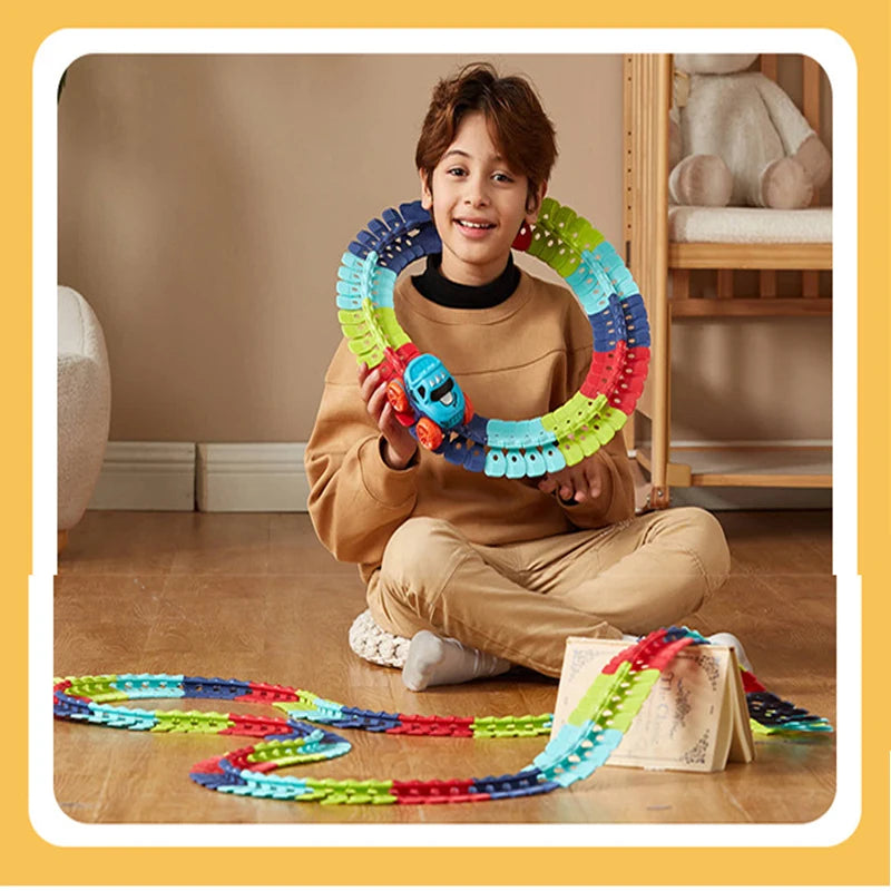 Car Anti-gravity Flexible Track with LED Light-Up Race
