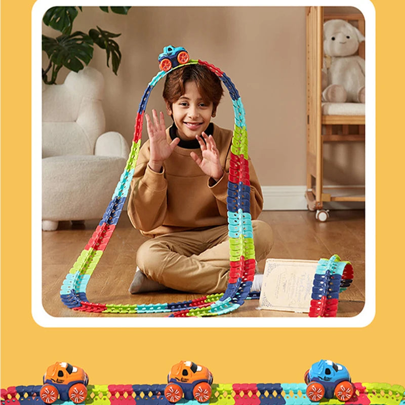 Car Anti-gravity Flexible Track with LED Light-Up Race