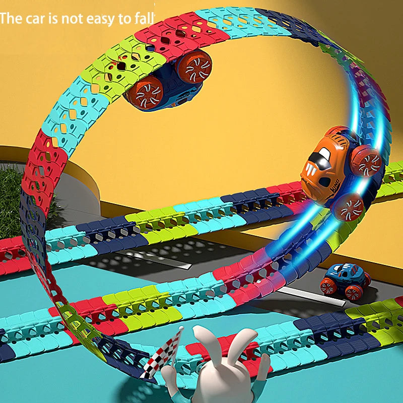 Car Anti-gravity Flexible Track with LED Light-Up Race