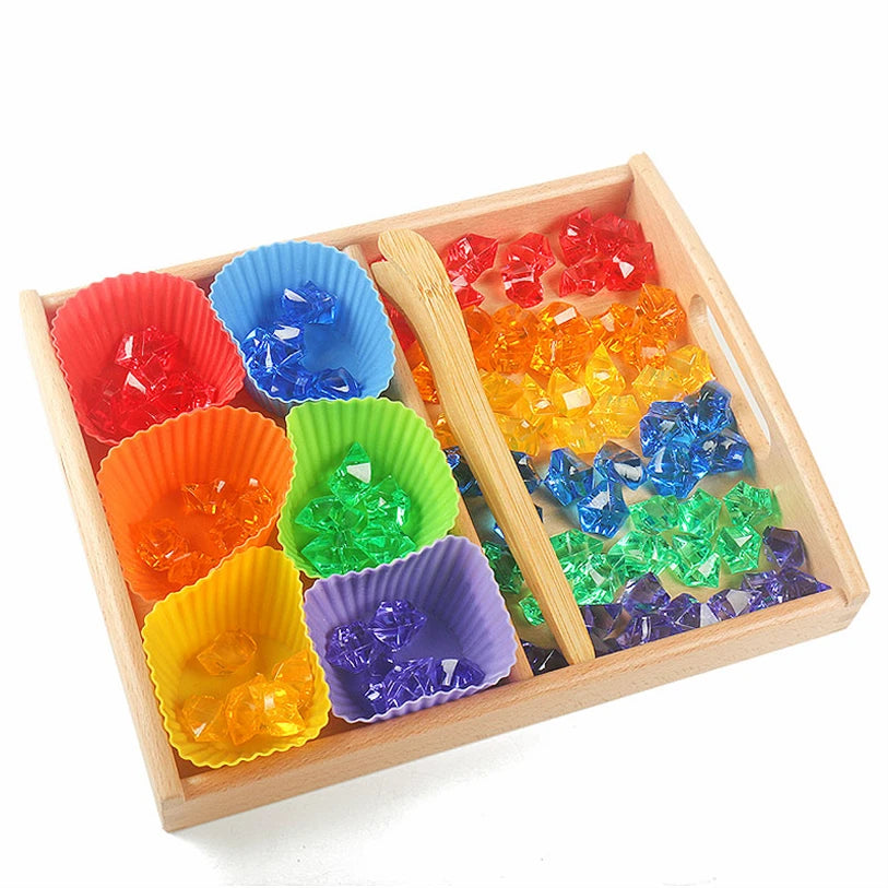 Montessori Wooden Tray, Furniture Educational Material