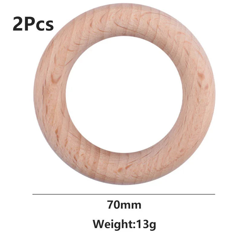 12-125mm Wooden Rings Teether / Crafts Handmade Natural Maple Wood