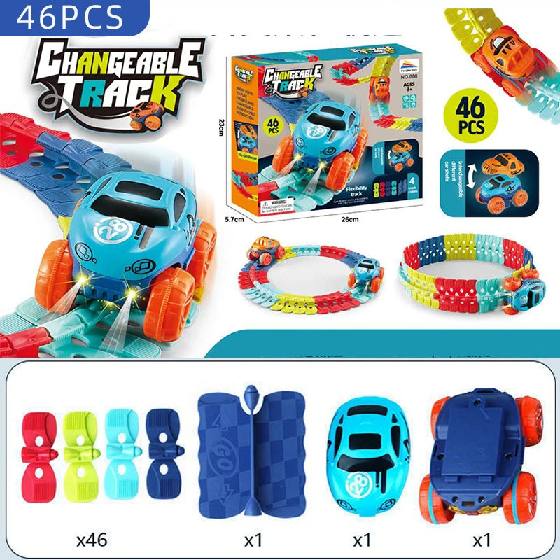 Car Anti-gravity Flexible Track with LED Light-Up Race