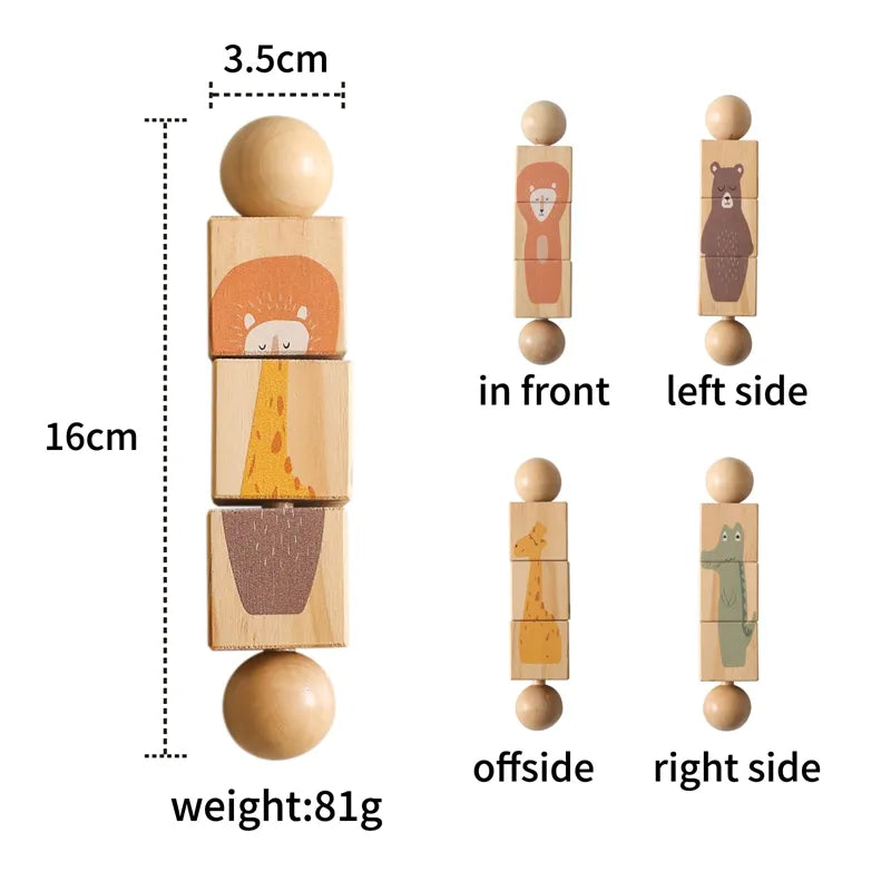 1pc Wooden Montessori Hand bell, Mobile Musical Rattle,