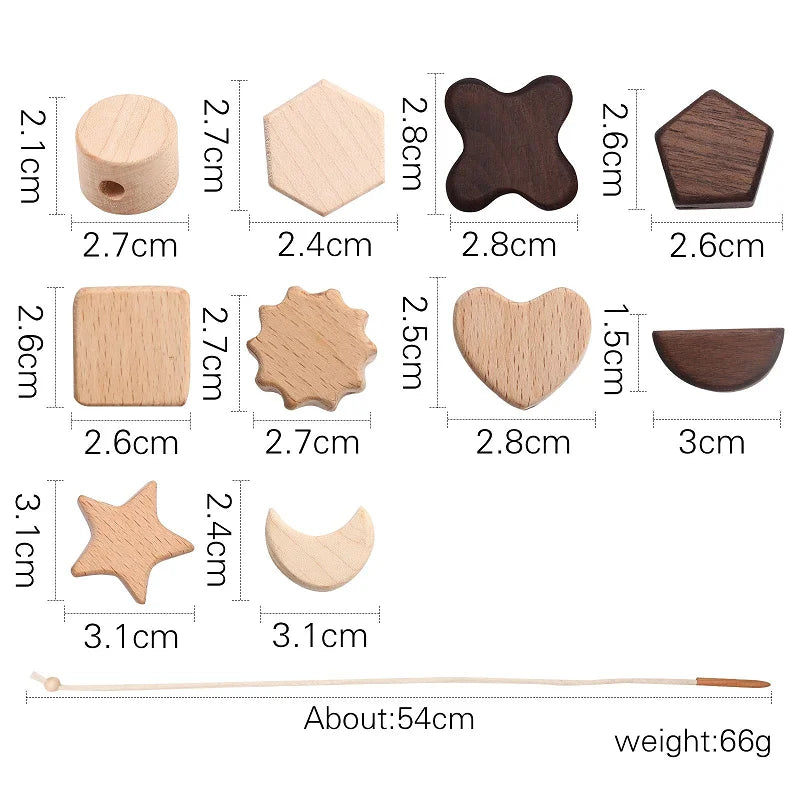 Wooden Montessori Shape Matching Toy, Stacking Blocks Puzzle