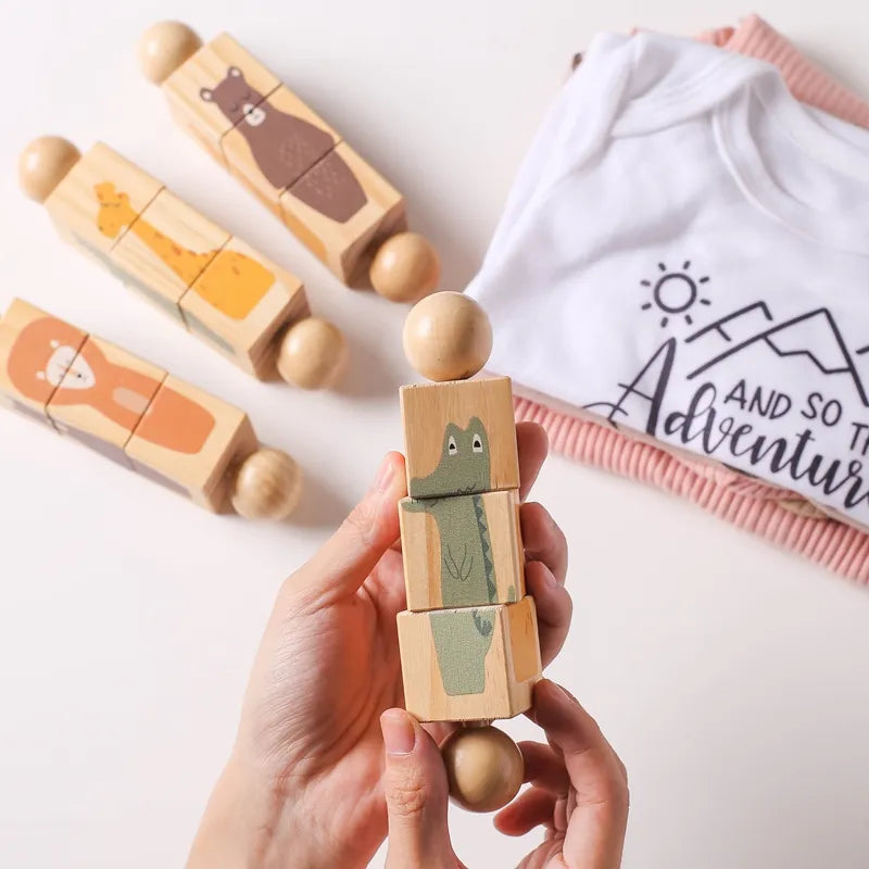 1pc Wooden Montessori Hand bell, Mobile Musical Rattle,