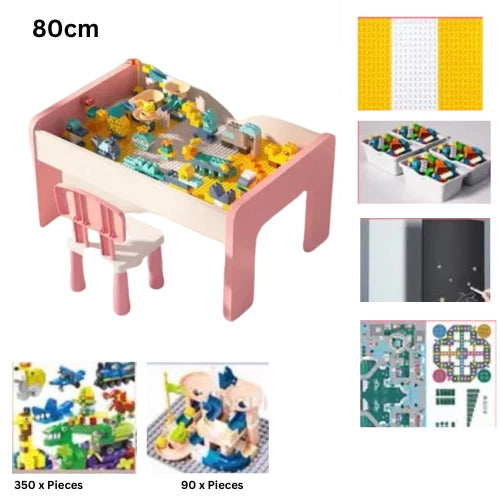 Childrens Wooden multi function Building Block Table