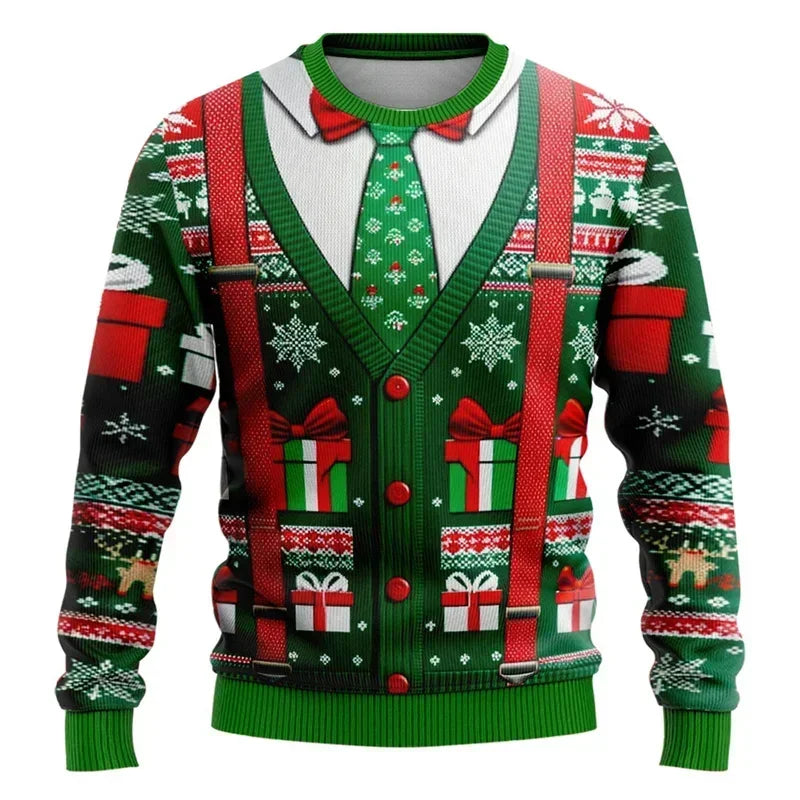 Fake Tie Christmas Sweater
